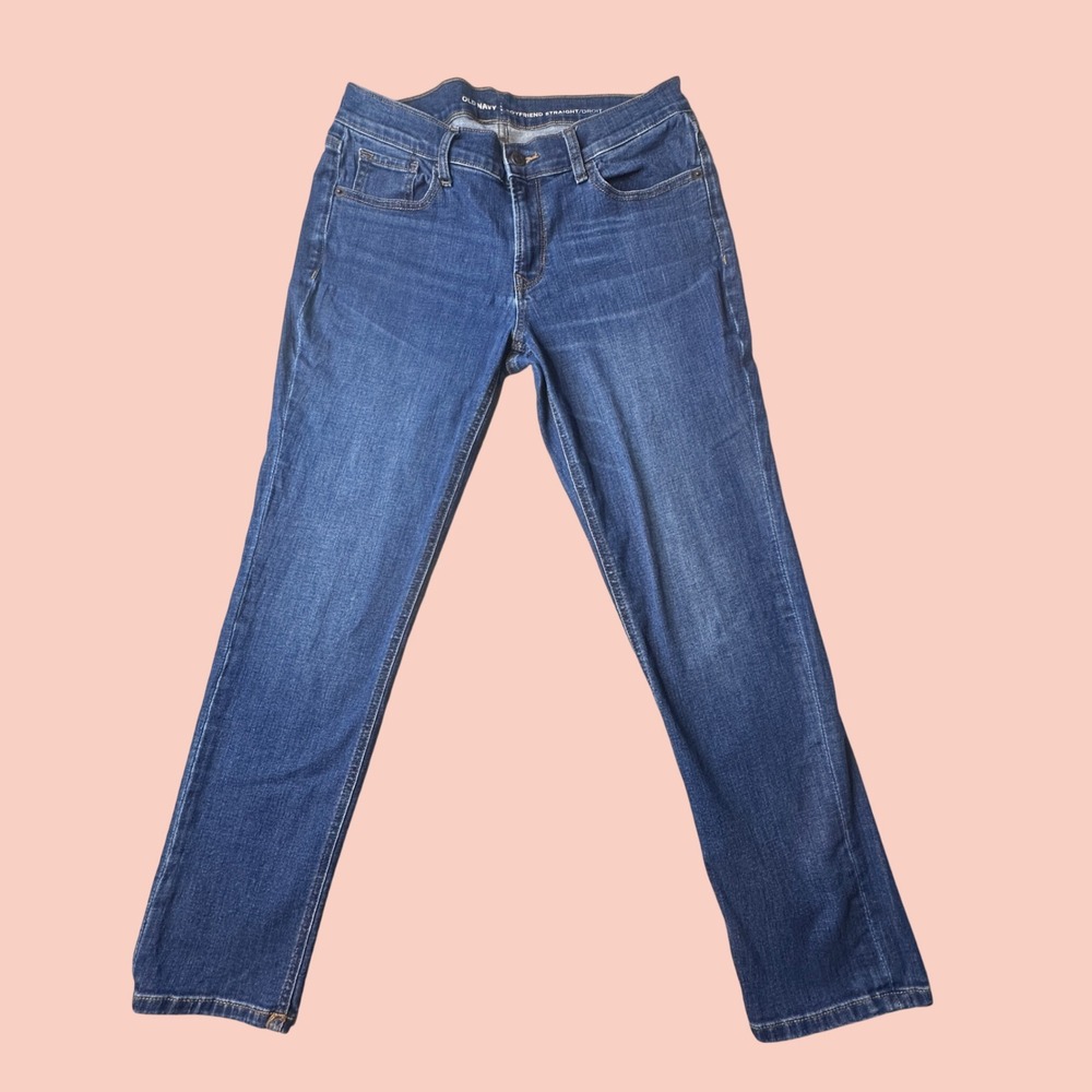 Old Navy Jeans Womens 8 Blue Boyfriend Straight Northstar Denim 441133-00